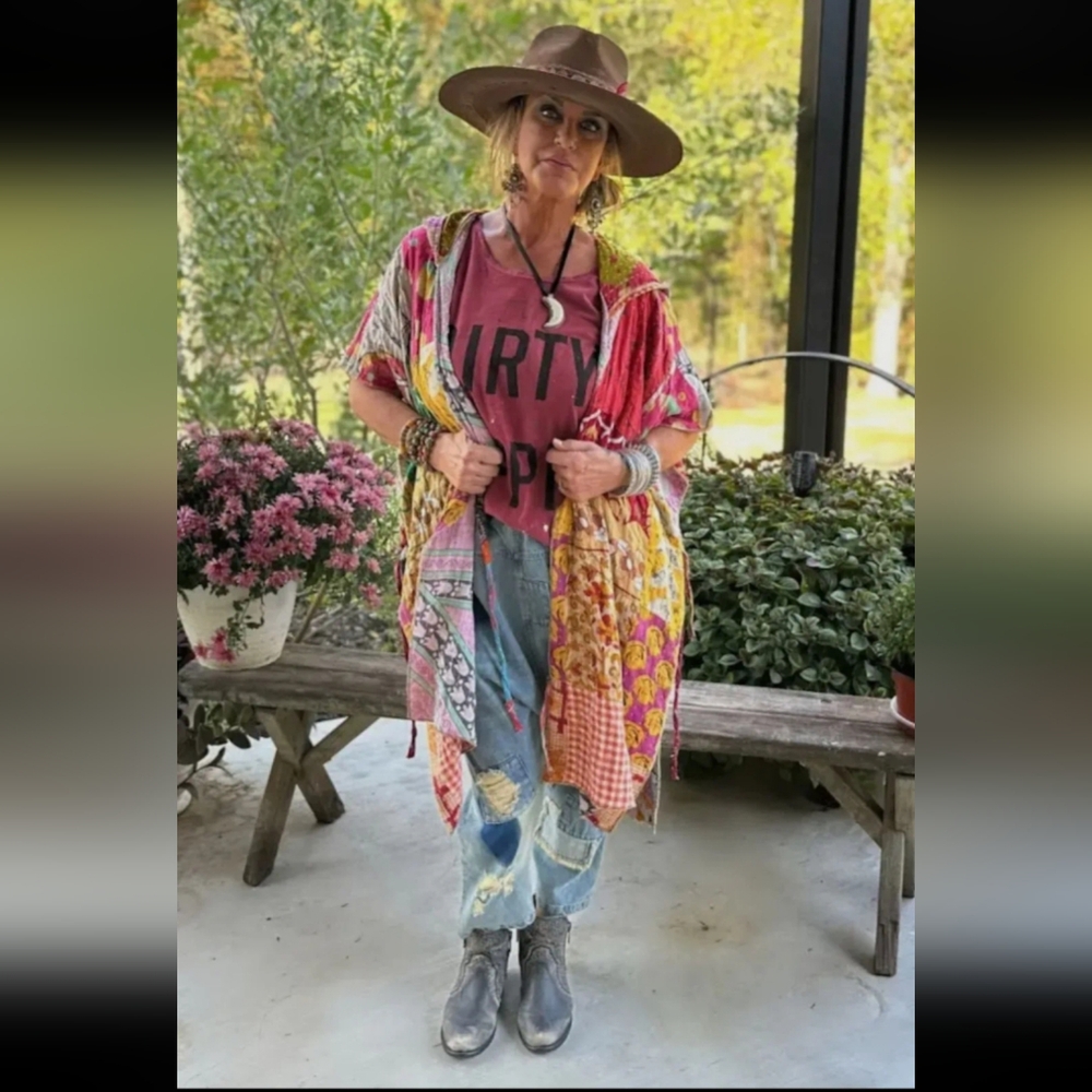 NWT Jaded Gypsy Sunrise Kantha Smock